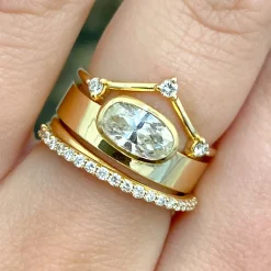 0.90 ct Horizontal Cushion Diamond Monolith