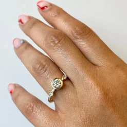 0.76 ct Narrow Crown Theia Ring