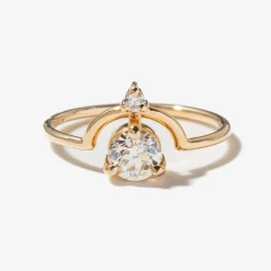 0.57 ct Nestled Old European Two-Stone Diamond Ring