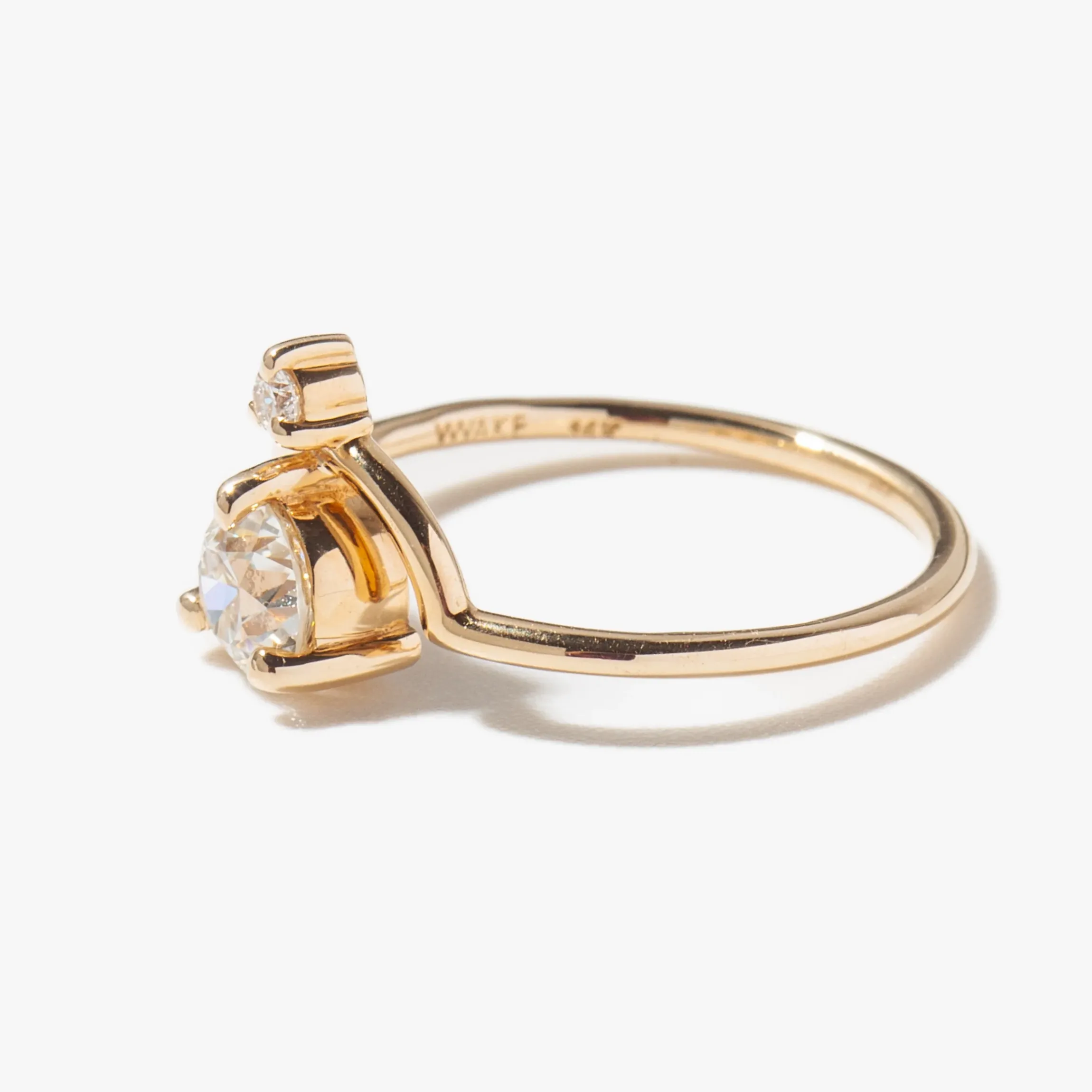 0.57 ct Nestled Old European Two-Stone Diamond Ring