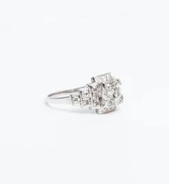 1.23 ct Old European Diamond Step Down Ring c.1950