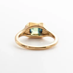 1.16 ct Parti Sapphire & Trapezoid Diamond Engagement Ring