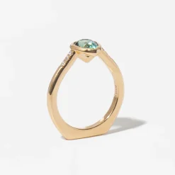 1.08 ct Pear Montana Sapphire Acoustic Pavé Ring