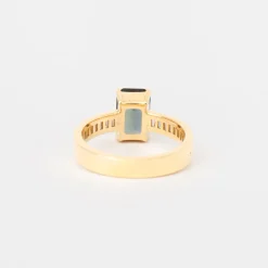 2.06 ct Radiant Green Sapphire Cascade Ring