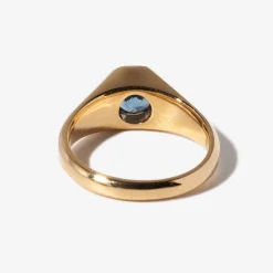 1.08 ct Round Montana Sapphire Reverence Signet Ring