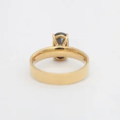 1.87 ct Salt & Pepper Oval Temple Solitaire