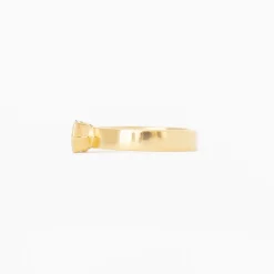 1.33 ct Silver Hexagon Montana Sapphire Half-Bezel Temple Ring