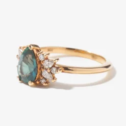 1.32 ct Teal Pear Sapphire Kori Ring
