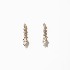 5 Diamond Drop Tennis Earrings with Pear Diamonds