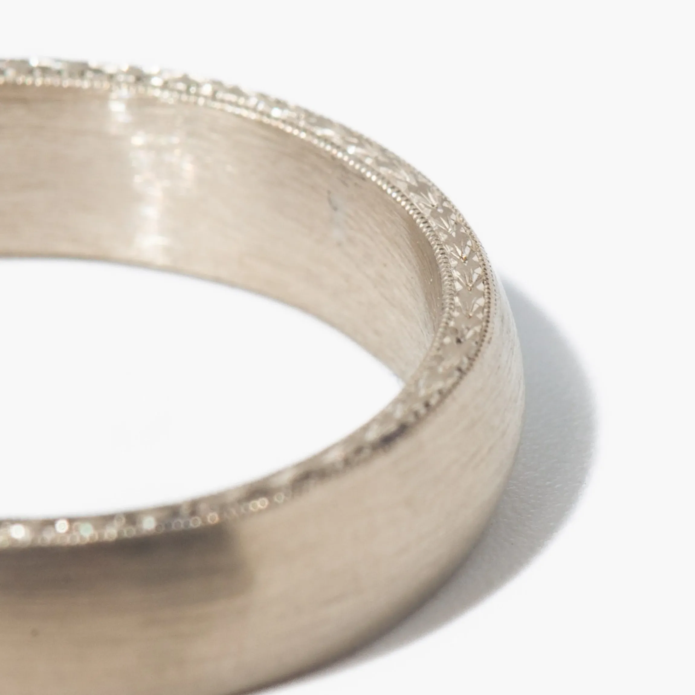 5 mm Engraved Joseph White Gold Band