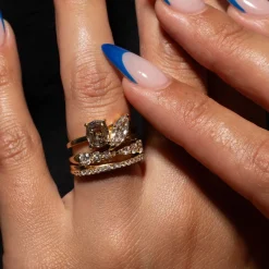 2.32 tcw Marquise & Geometric Step-Cut Maisonette Ring