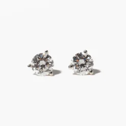1.0 tcw Three-Prong Diamond Solitaire Studs