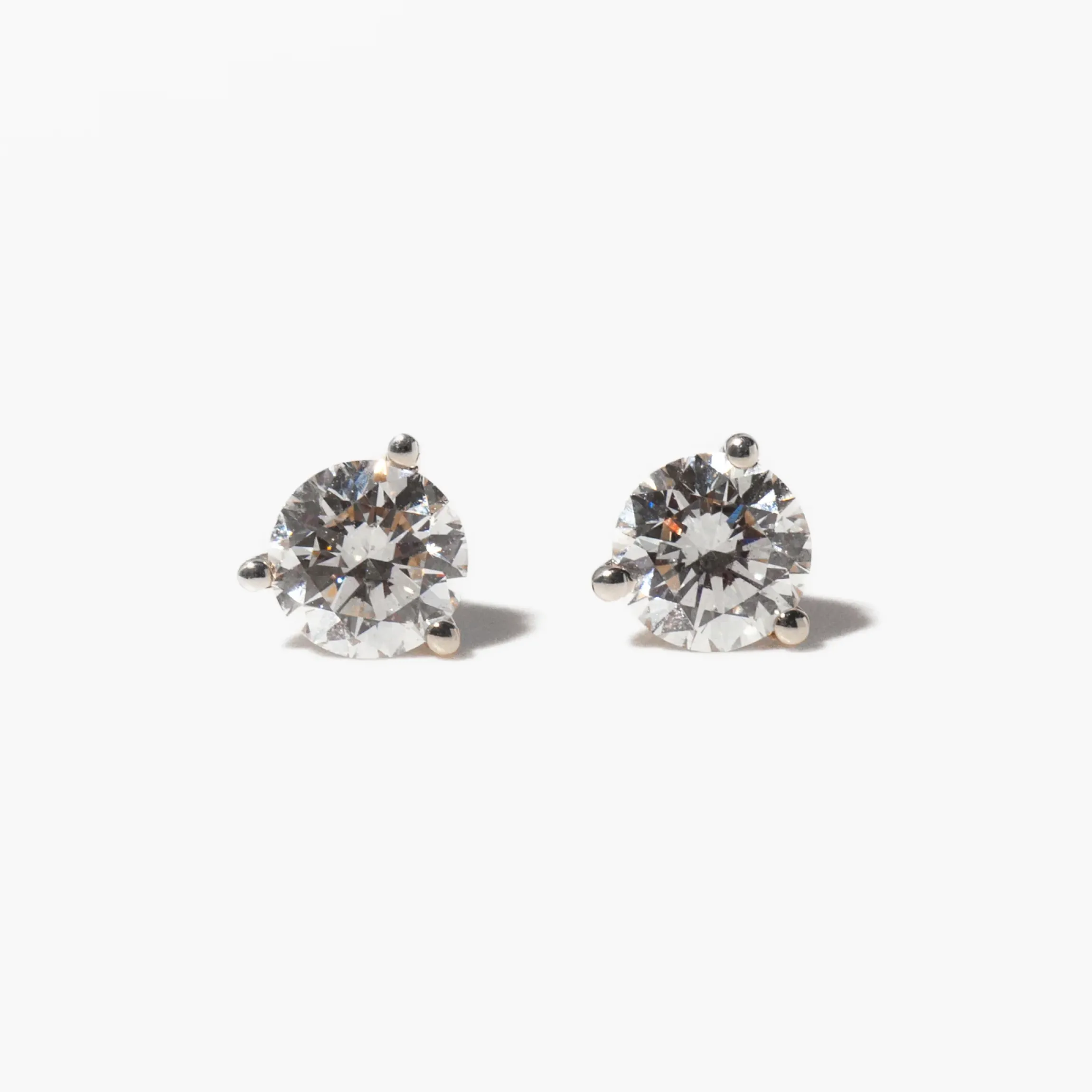 1.0 tcw Three-Prong Diamond Solitaire Studs