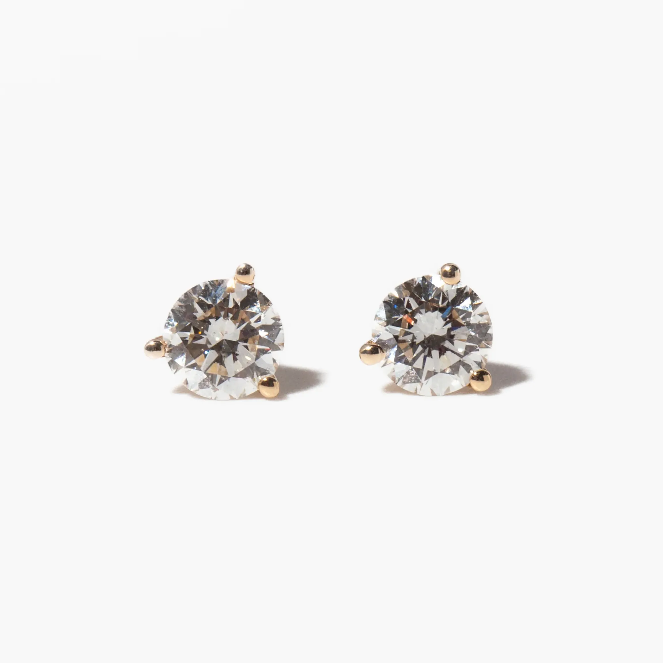 1.0 tcw Three-Prong Diamond Solitaire Studs