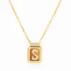 All-Gold Initial Signet Necklace