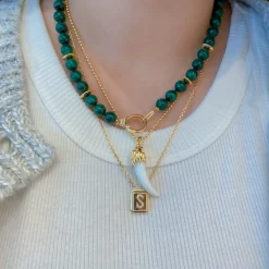 All-Gold Initial Signet Necklace