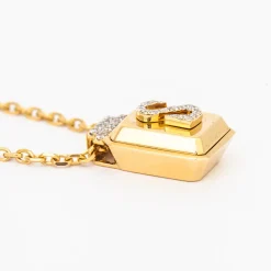 All-Gold Initial Signet Necklace