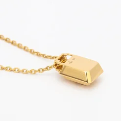 All-Gold Initial Signet Necklace