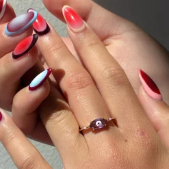 Amethyst Big Eye Ring