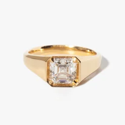 Asscher Diamond Reverence Signet Ring
