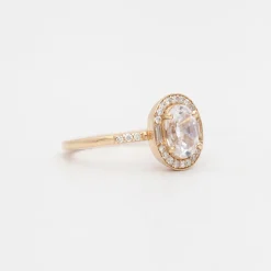 Athena Oval Halo Ring