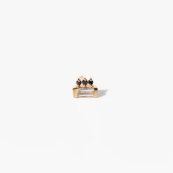 Baguette and 3 Dot Stud