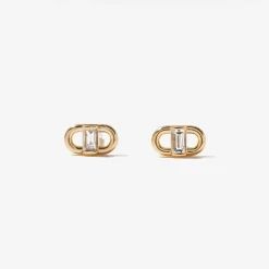 Baguette Diamond Open Link Studs