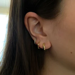 Bamboo Hinged Huggie Hoops