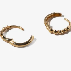 Beaded Hinge Huggie Hoop