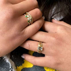 Bezel Equilibrium Cuff Ring