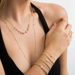 Bezel Set Emerald Cut Diamond on Medium Curb Chain Bracelet