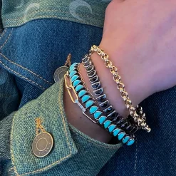 Black Spinel Small Worm Bracelet