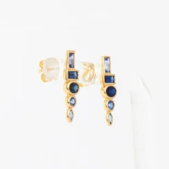 Blue Sapphire Totem Studs
