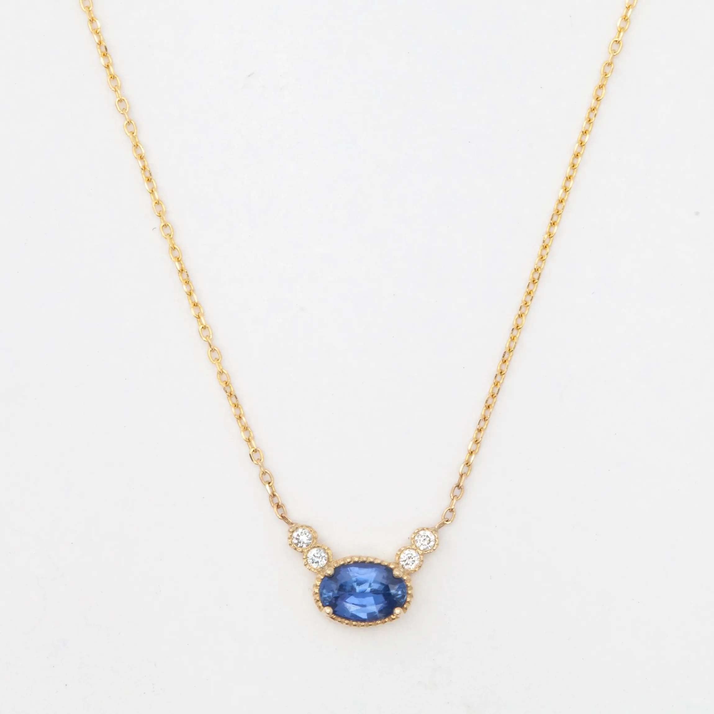 Ceylon Sapphire Diamond Dew Necklace