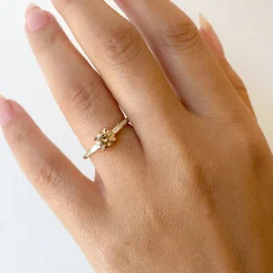 Champagne Diamond Melody Baguette Equilibrium Ring