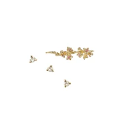 Cherry Blossom & Diamond Dewdrops on Sleeping Petal Garden Ring