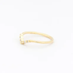 Chevron Wedding Ring with Baguette Diamonds