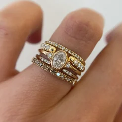 Chubby Diamond Equilibrium Cuff Ring