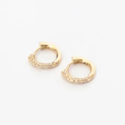 Colmillo Half White Pavé Diamond Huggies