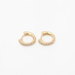 Colmillo Half White Pavé Diamond Huggies