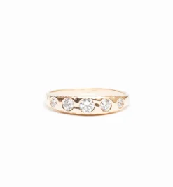 Crescent Hammered Diamond Ring