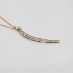 1.50ct Old European Diamond Crescent Pendant Necklace c. 1915
