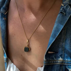 Cushion Bloodstone & Carnelian Fob Charm 1920