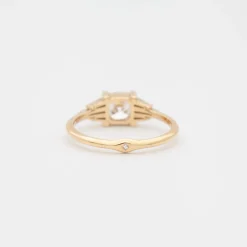 Deco Engagement Ring with Cushion Diamond