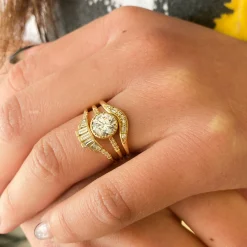 Diamond Baguette Crown Arch Band