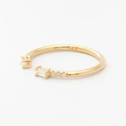 Diamond Baguette Equilibrium Cuff Ring