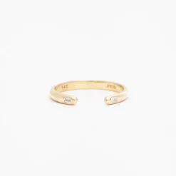 Diamond Baguette Half Round Cuff Ring