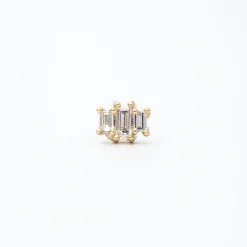 Diamond Baguette Trio Stud
