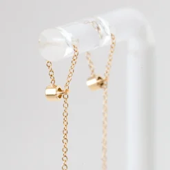 Diamond Bezel Loop Threader Earrings