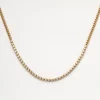 Diamond Bezel Tennis Segment Small Curb Chain Necklace